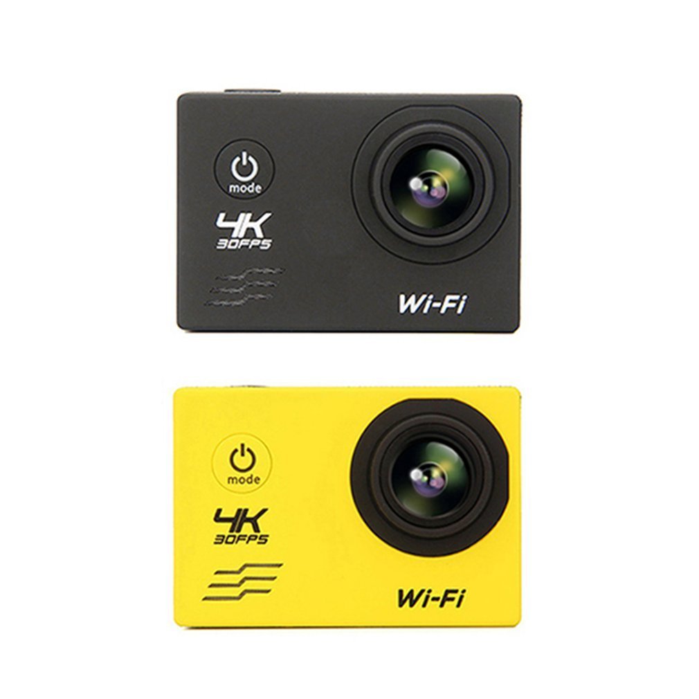 F60 4K Waterproof Wifi Action Camera 16MP 170 Degree Wide Angel Sports DV - Yellow / EU Plug