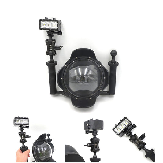 Aluminum CNC Butterfly Clip Arm Clamp Mount + Ball Base Adapter for GoPro