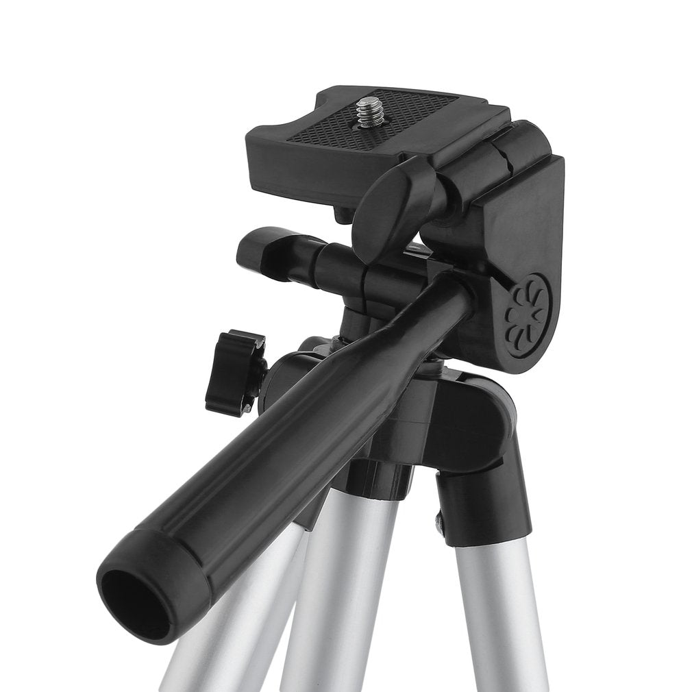 Four-section Legs Camera Tripod with Rocker Arm Portable Phone Holder Stand