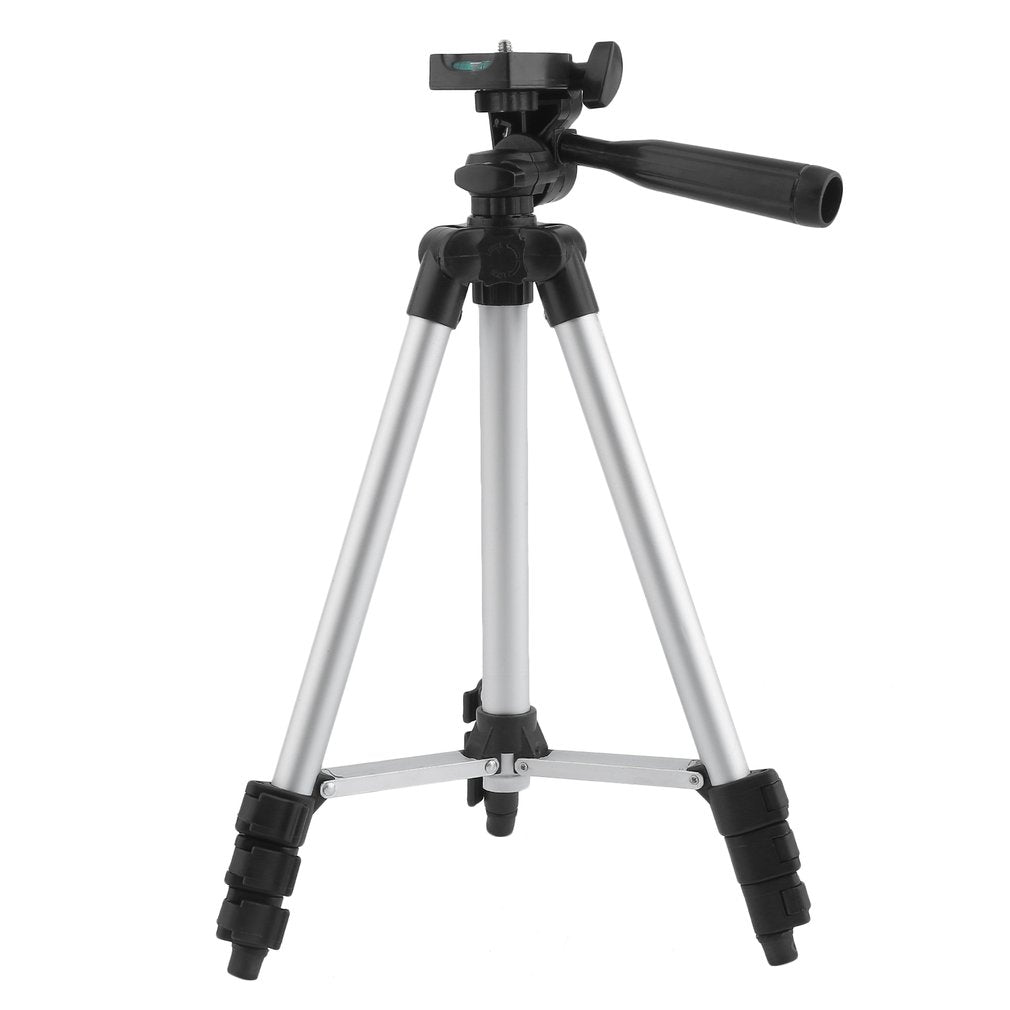 Four-section Legs Camera Tripod with Rocker Arm Portable Phone Holder Stand