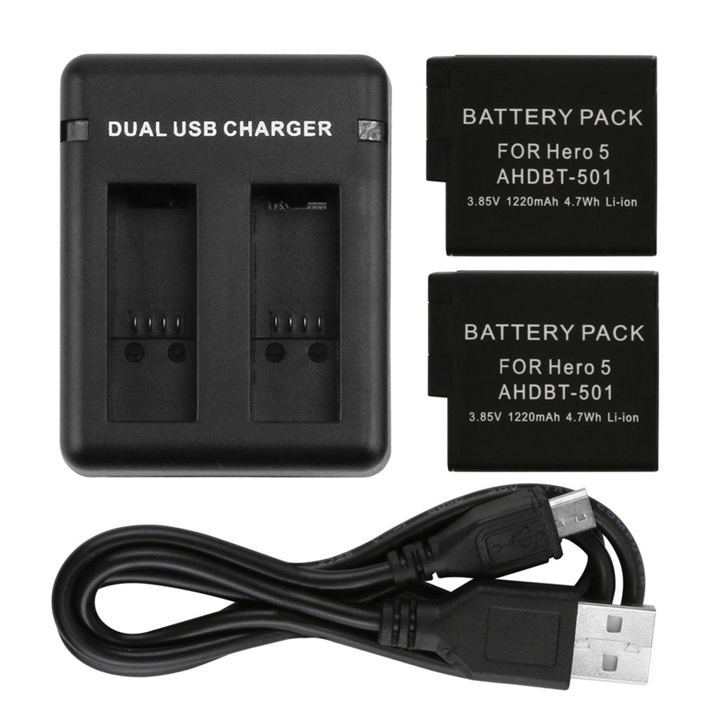 Dual Charging Slots USB Battery Charger for GoPro Hero7/ 6 / 5