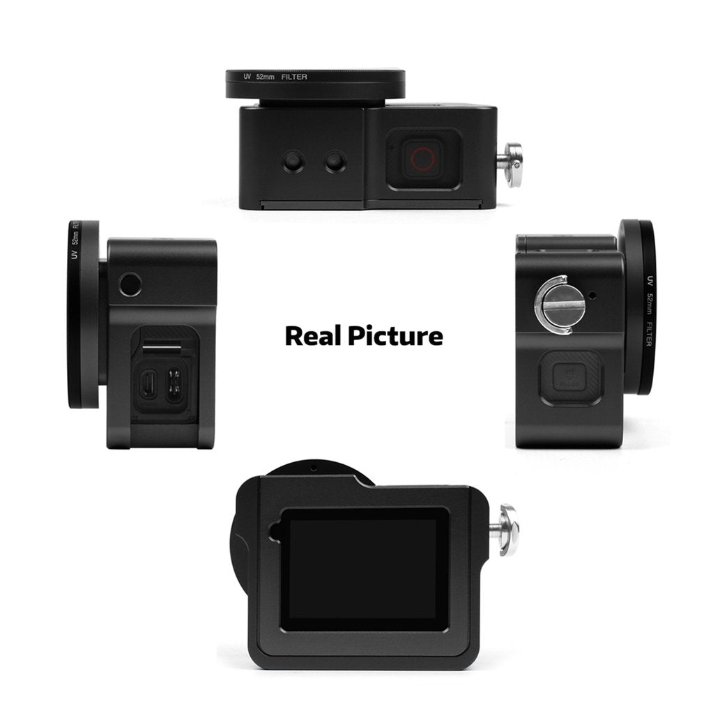 Aluminum Alloy Protective Case Camera Cage with 52mm UV Lens for GoPro Hero 7 / Hero 5