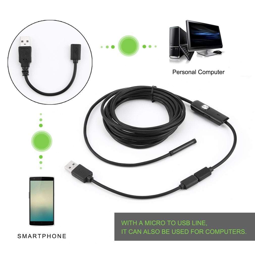 3.5M 6 LED 5.5mm Lens 720P Endoscope Waterproof Inspection Borescope for Android