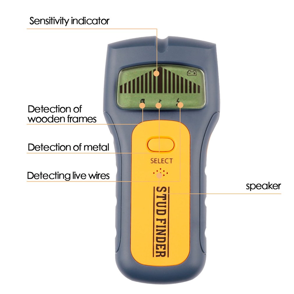 Professional 3 In 1 Stud Finder Portable Size Handheld Metal Wood Detector