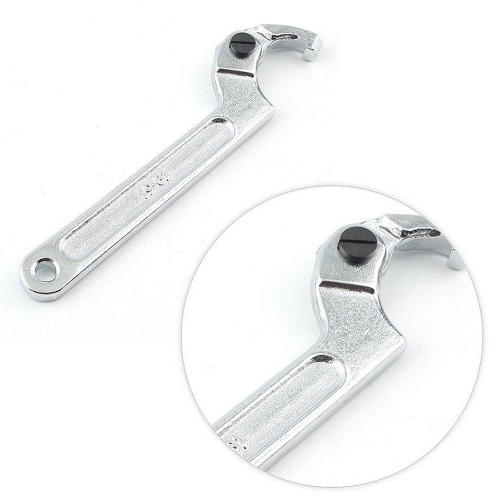 19-51mm Chrome Vanadium Adjustable Hook Wrench C Spanner Tool