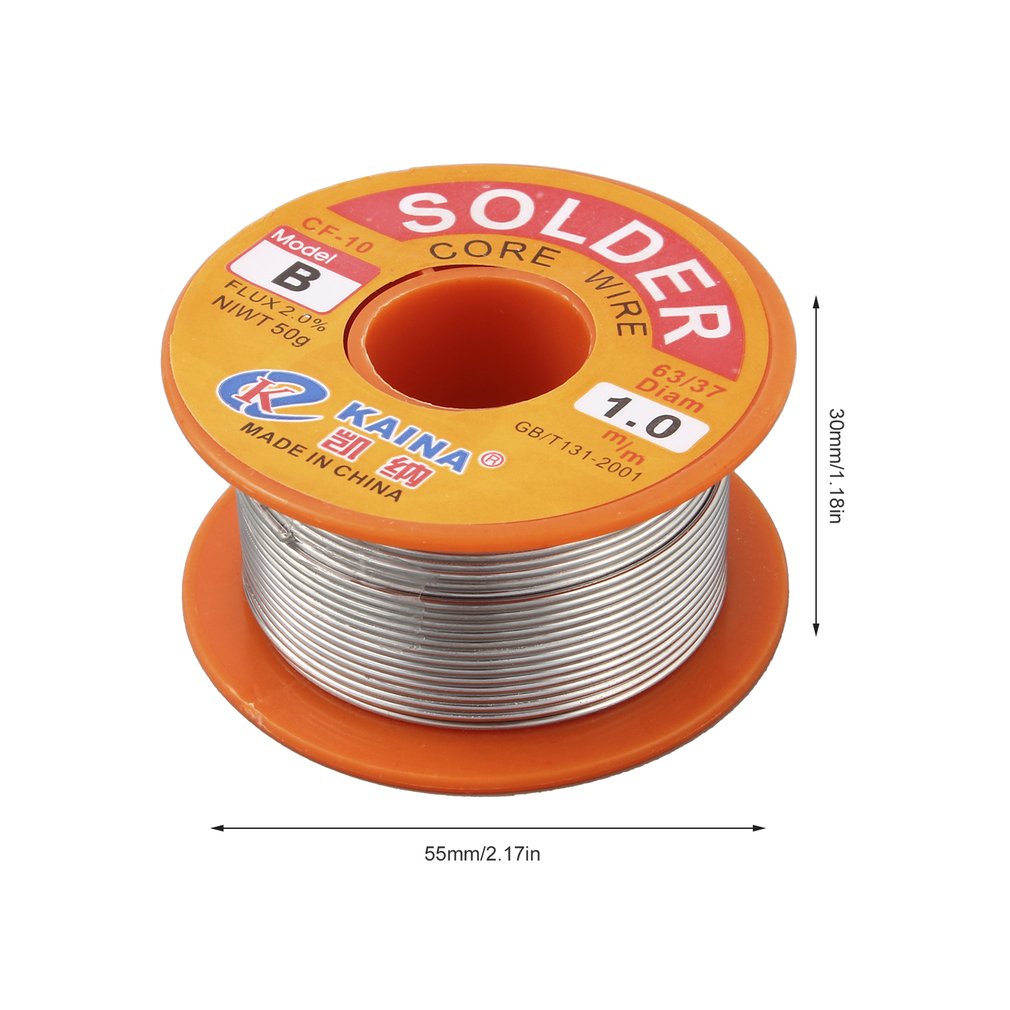 1mm Rosin Core Solder 63/37 Tin Lead Line Flux Welding Iron Wire Reel - 50g