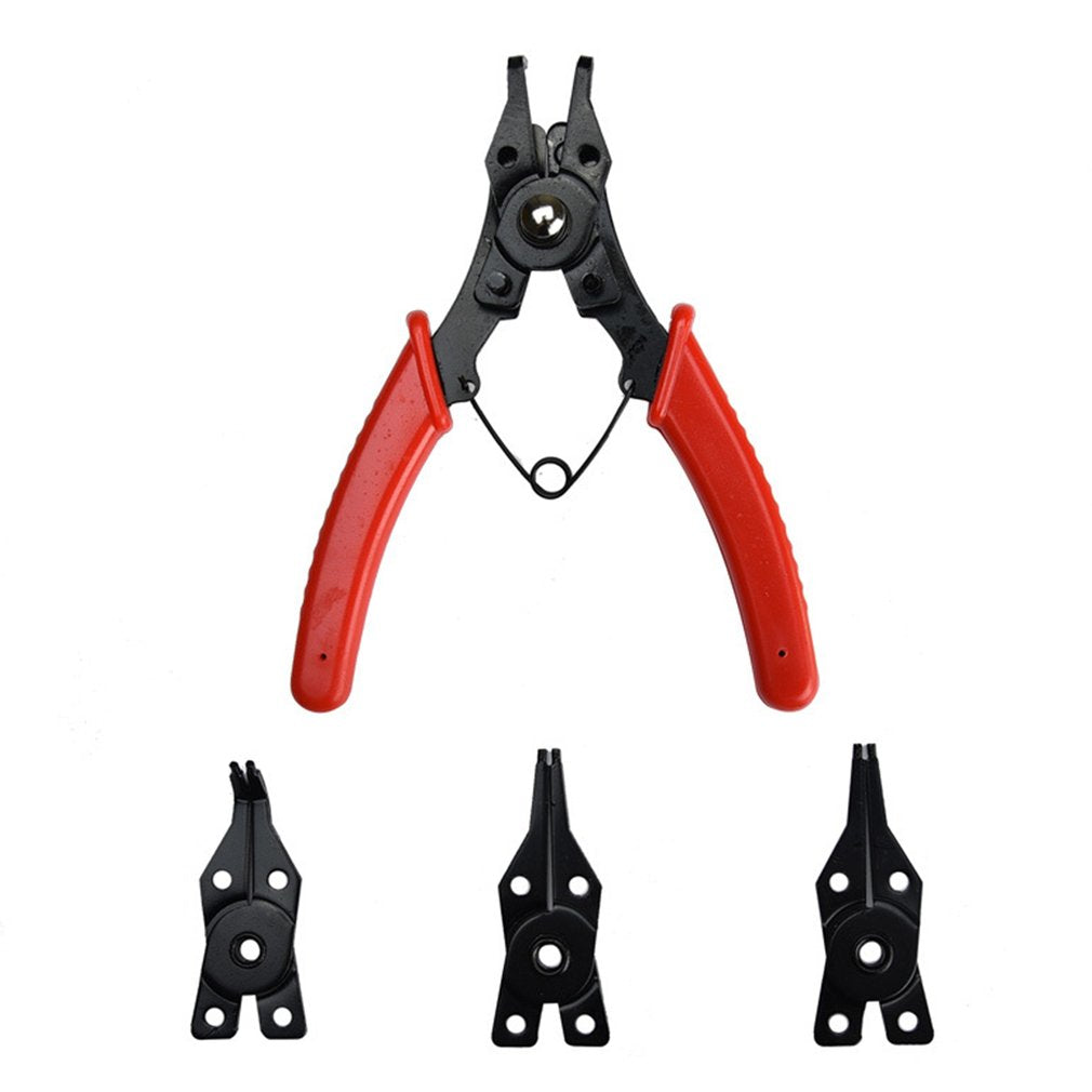 4 IN 1 Multifunctional Retaining Ring Pliers Auto-lock Snap Ring Pliers - Red