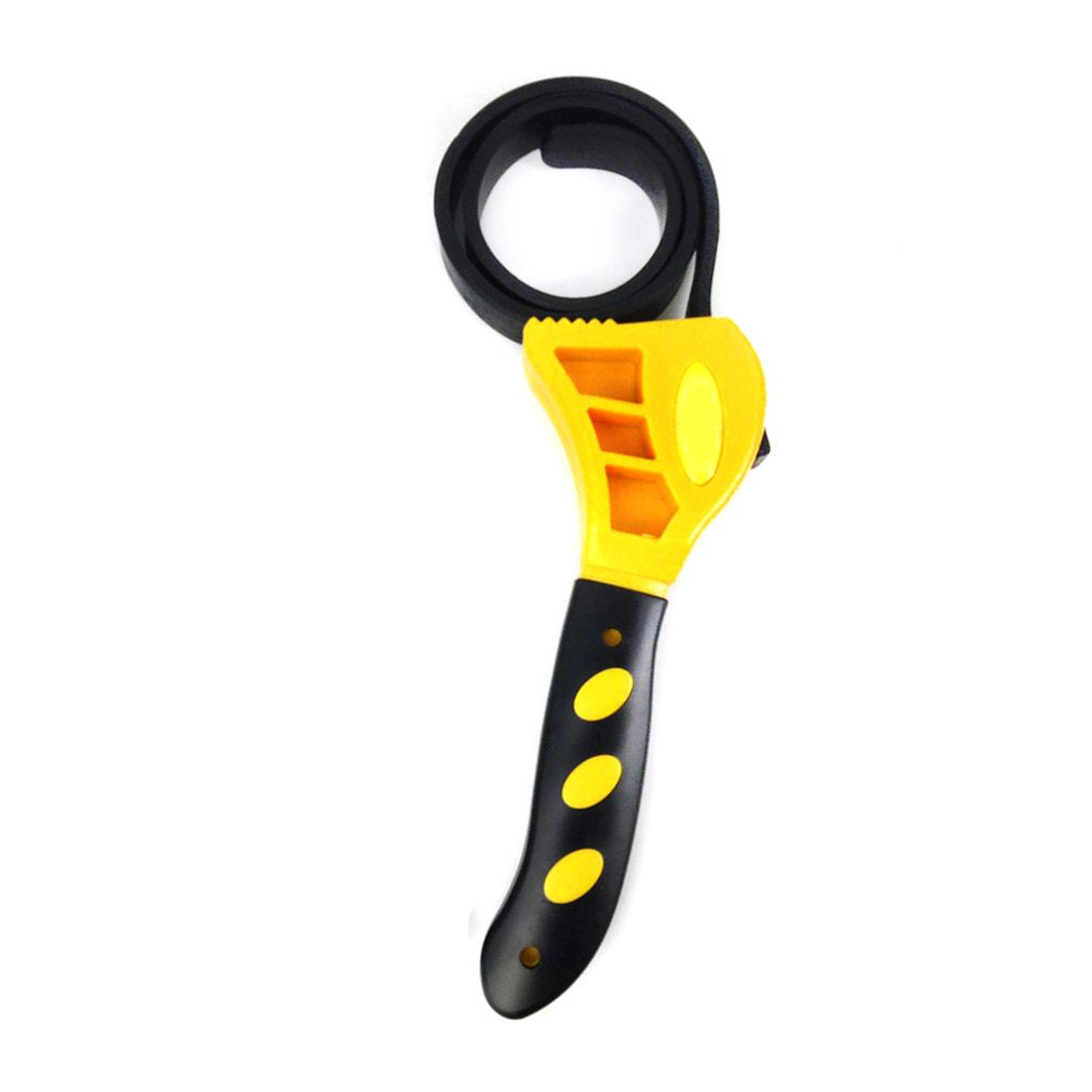 Two Rubber Belt Wrench Adjustable Bottle Opener Auto Oil Filter Car Spanner Set - 8-inch+6-inch