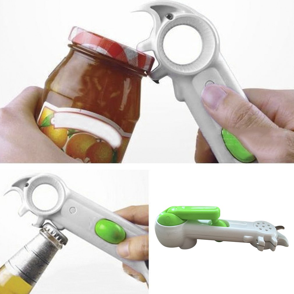 7-in-1 Bottle Opener Stainless Steel Blade Jar Opener Multi-use Kitchen Tool