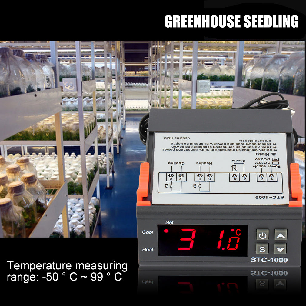 Two Relay Output Digital Temperature Controller Thermostat with Sensor