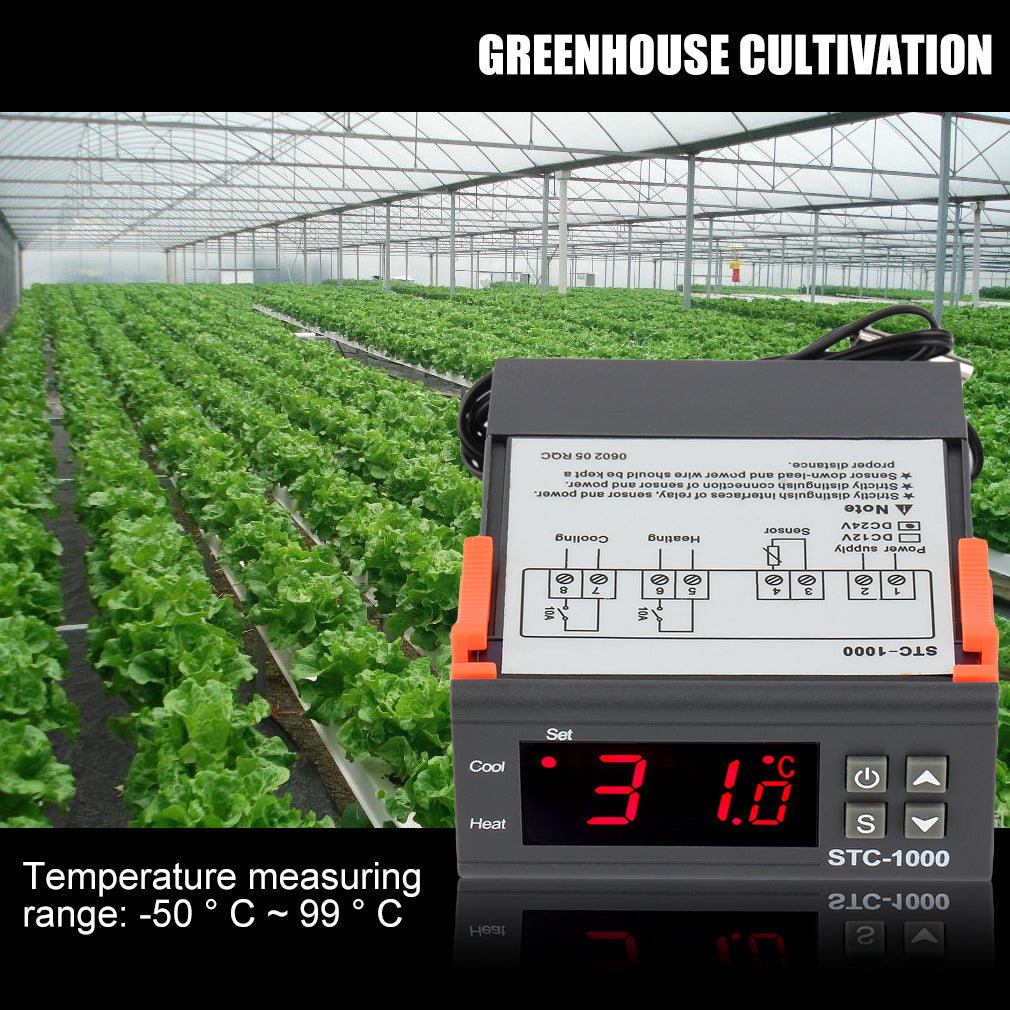 Two Relay Output Digital Temperature Controller Thermostat with Sensor