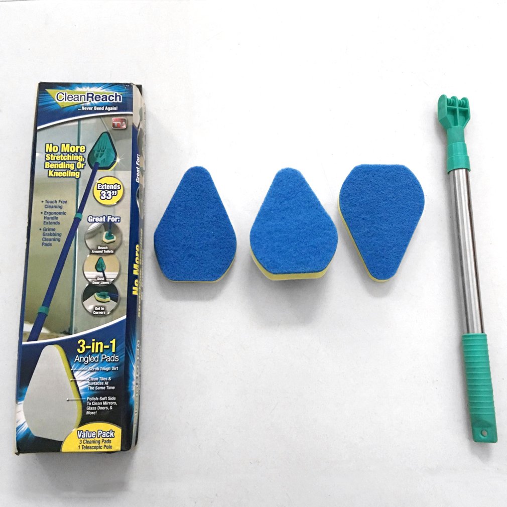 Clean Reach Scrubber Bathtub Kitchen Cleaner With 3-Folded Telescopic Handle