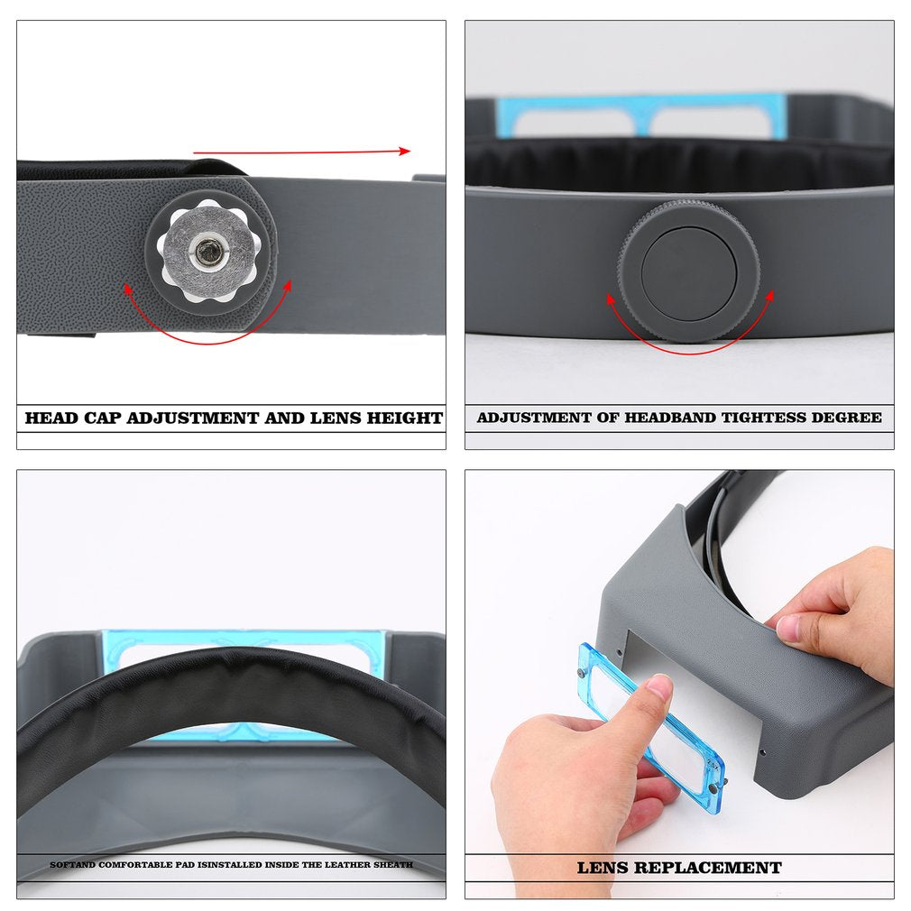 Helmet Double Lens Head Wearing Magnifier Precise Device Enhancing Eyesight