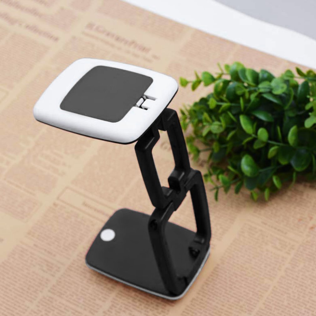 Foldable Desktop Magnifier Lamp Magnifying Glass 3X Magnification for Reading - Black / White