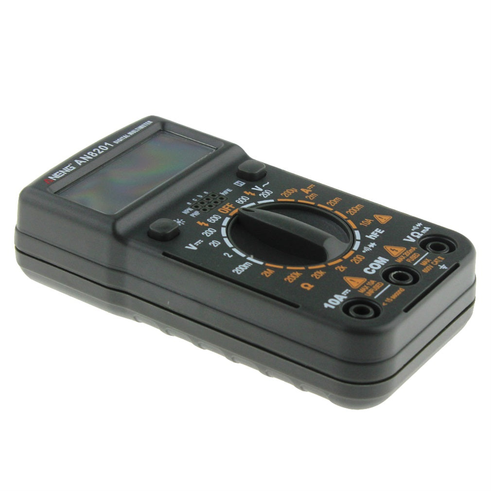 Aneng AN8201 LCD Digital Multimeter Electric Handheld Tester AC/DC Voltmeter Ammeter - Black