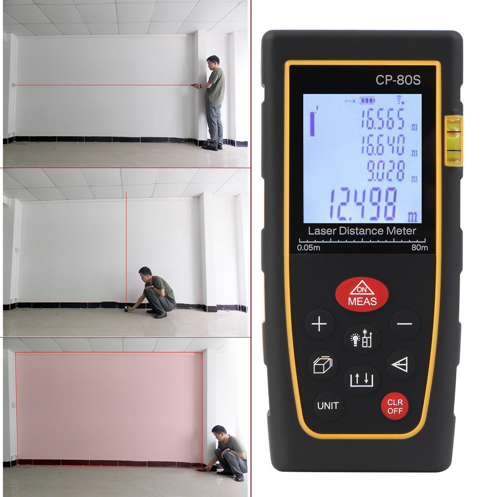 CP-80S 80M Handheld Digital Laser Distance Meter Range Finder Measure Diastimeter