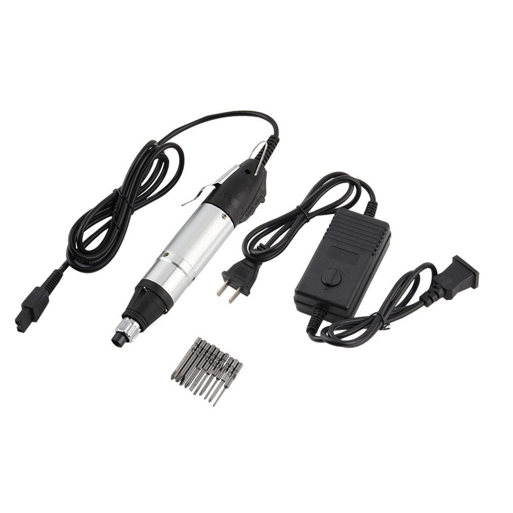 DC Powered Electric Screwdriver 800 + Small Power Supply + 10 Bits Hand Tools - US Plug