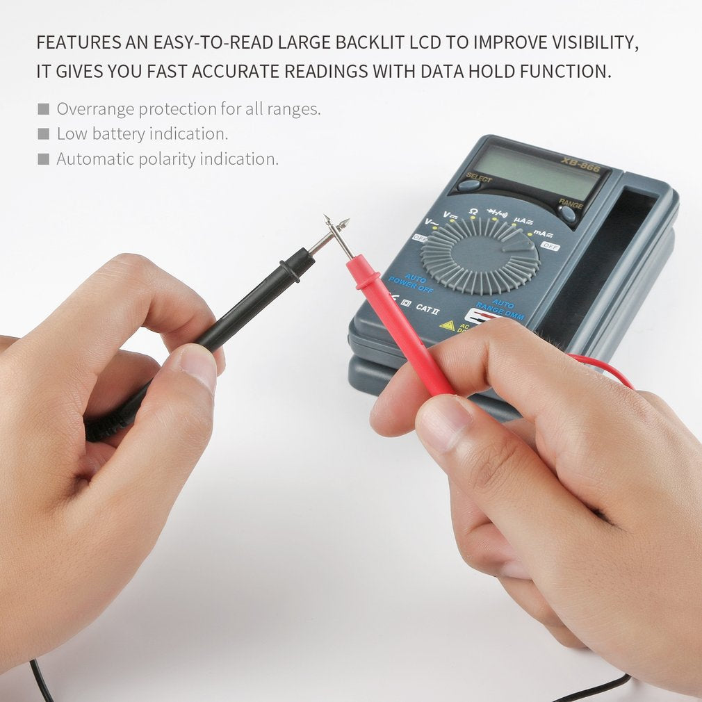 XB-866 Auto Range Tester LCD Mini Auto Range AC/DC Digital Multimeter Voltmeter