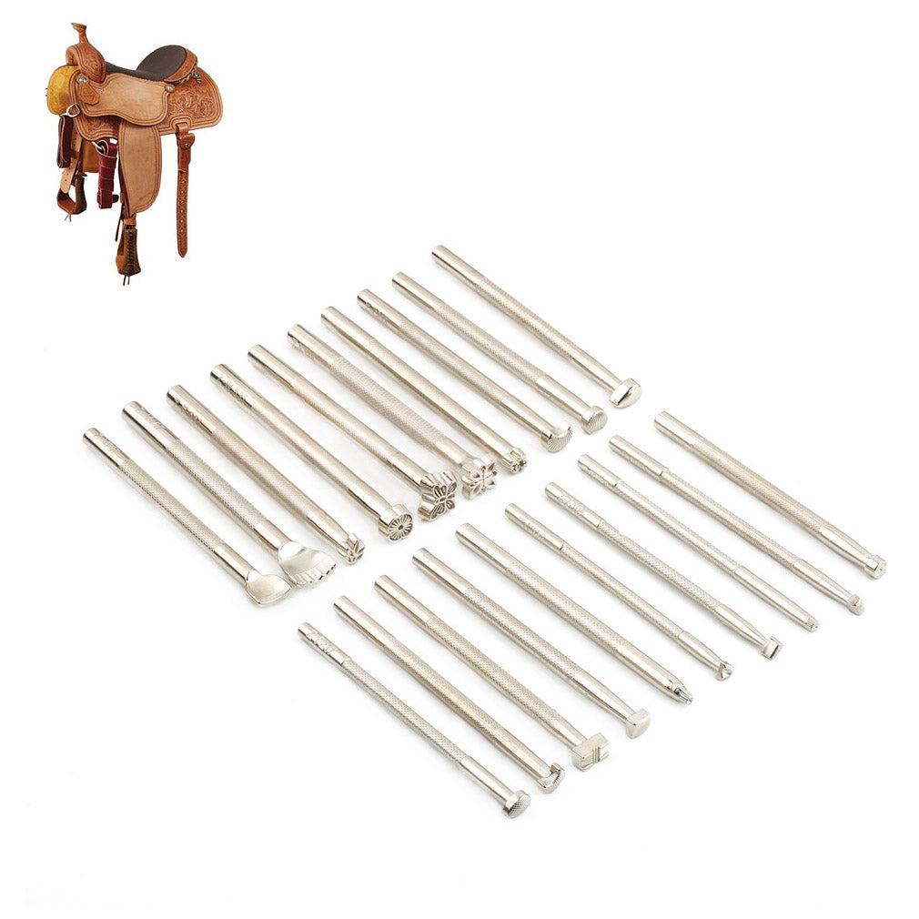 20Pcs/Set Metal Leather Working Saddle Making Tools Carving Leather Craft Tool Set
