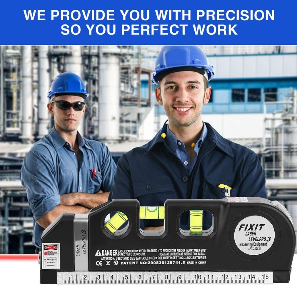 Laser Level Horizon Upright Measure 8FT Aligner Standard and Metric Ruler