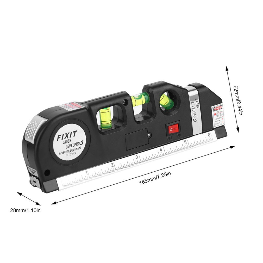 Laser Level Horizon Upright Measure 8FT Aligner Standard and Metric Ruler