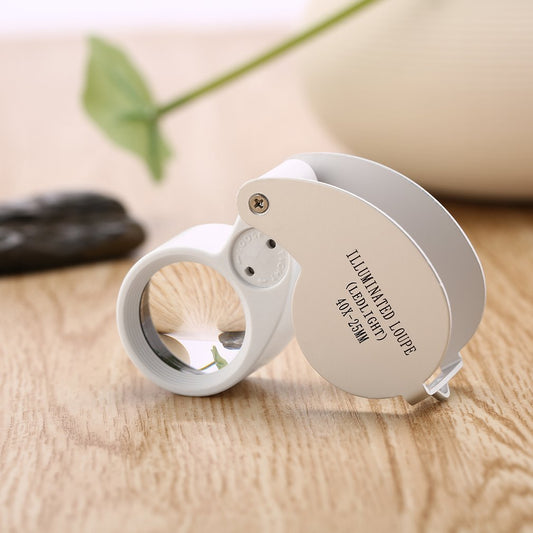 40x 25mm Power Jeweler Illuminated Loupe LED Loop Magnifier