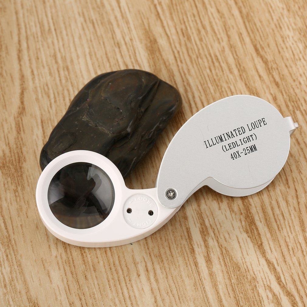 40x 25mm Power Jeweler Illuminated Loupe LED Loop Magnifier