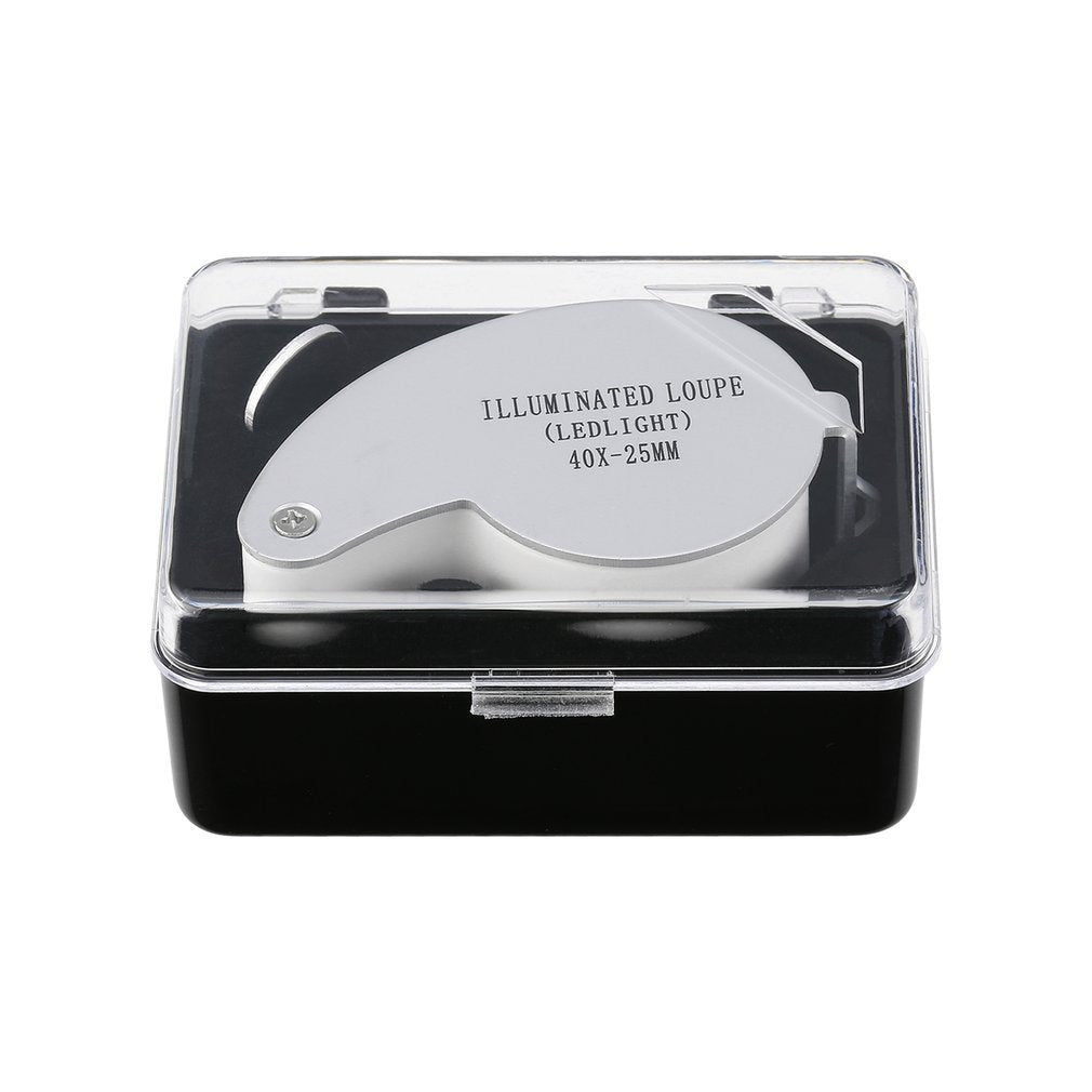 40x 25mm Power Jeweler Illuminated Loupe LED Loop Magnifier