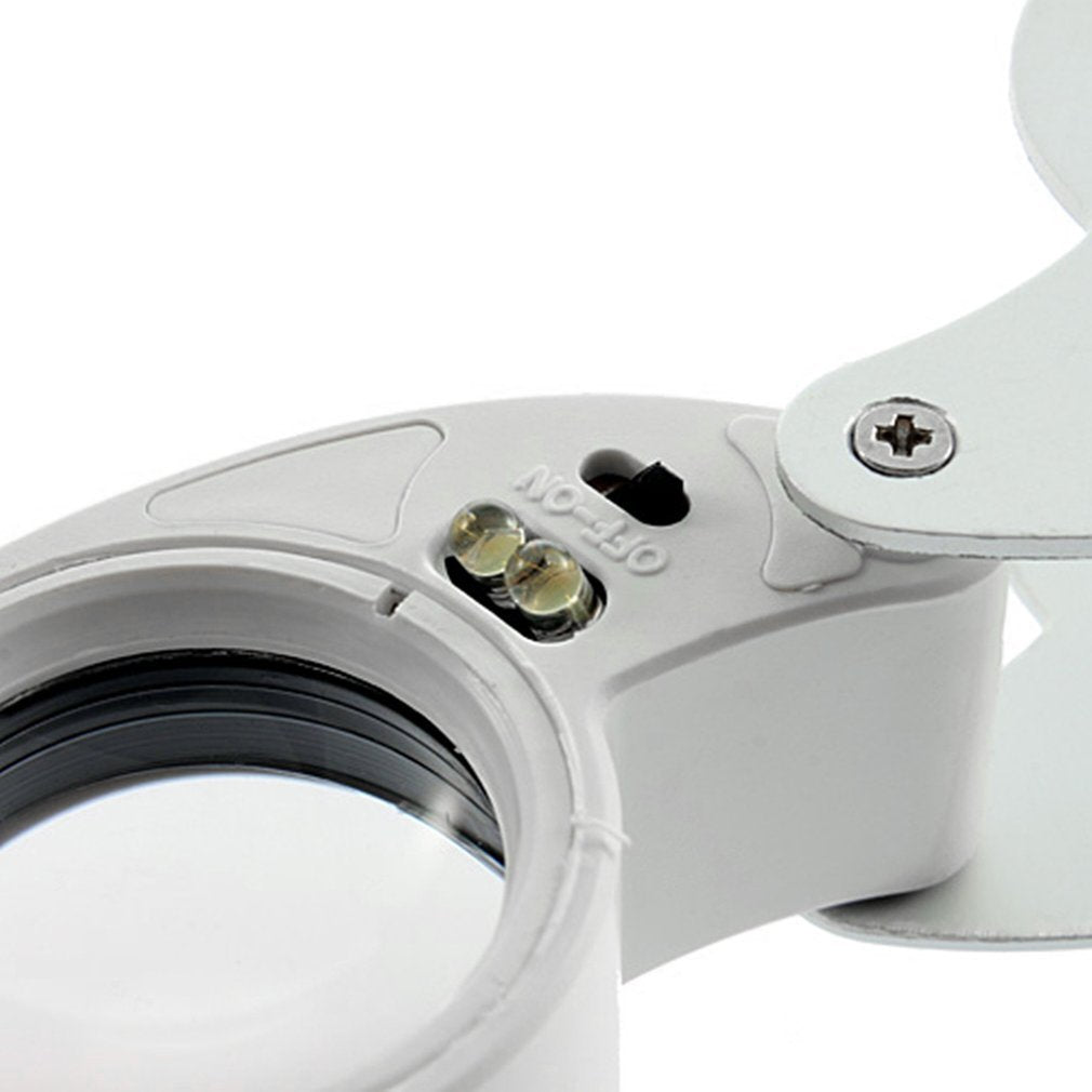 40x 25mm Power Jeweler Illuminated Loupe LED Loop Magnifier