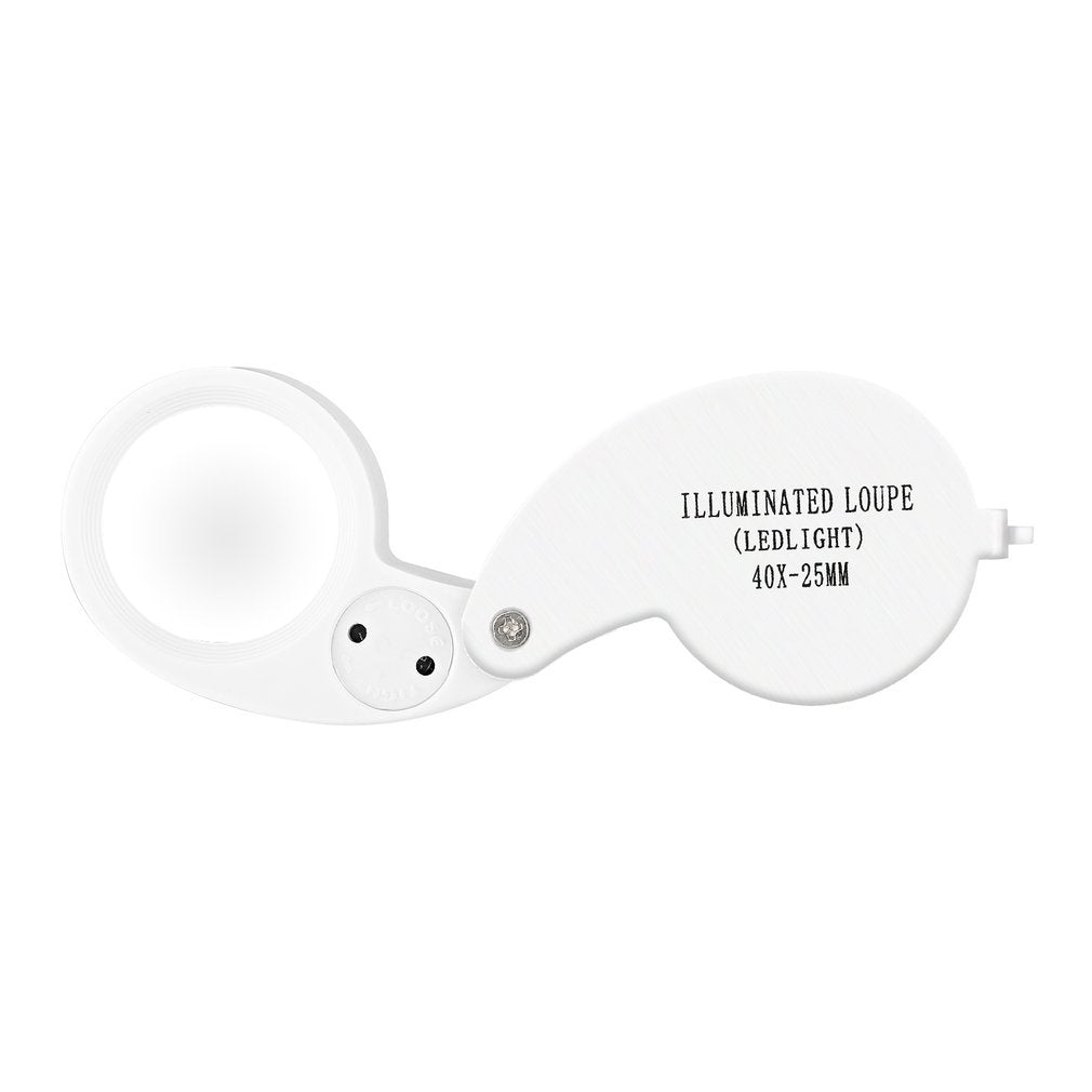 40x 25mm Power Jeweler Illuminated Loupe LED Loop Magnifier