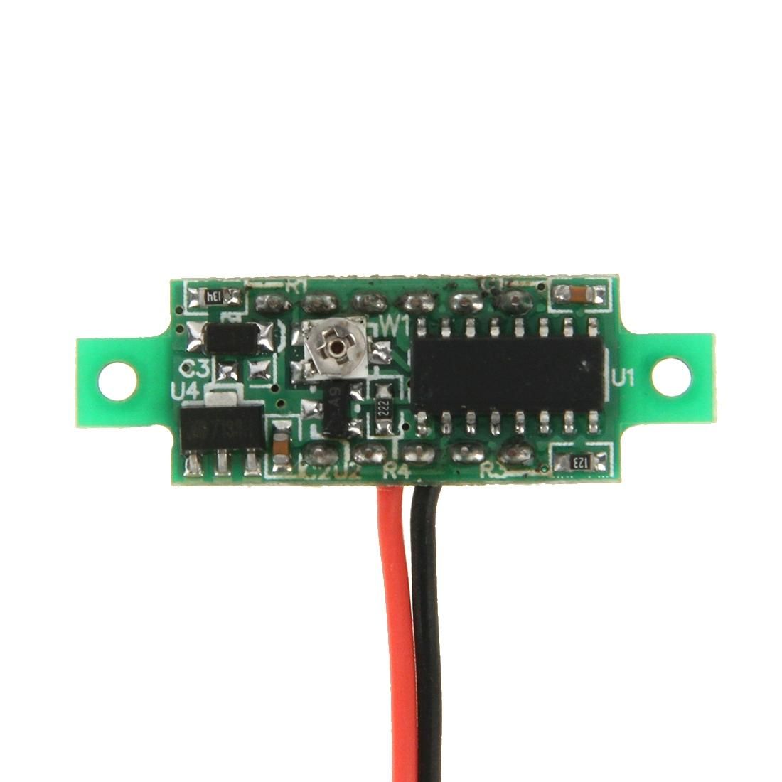 V18D 2 Wires Yellow Light Display Mini Digital Voltage Panel Meter, Measure Voltage: DC 2.5-30V
