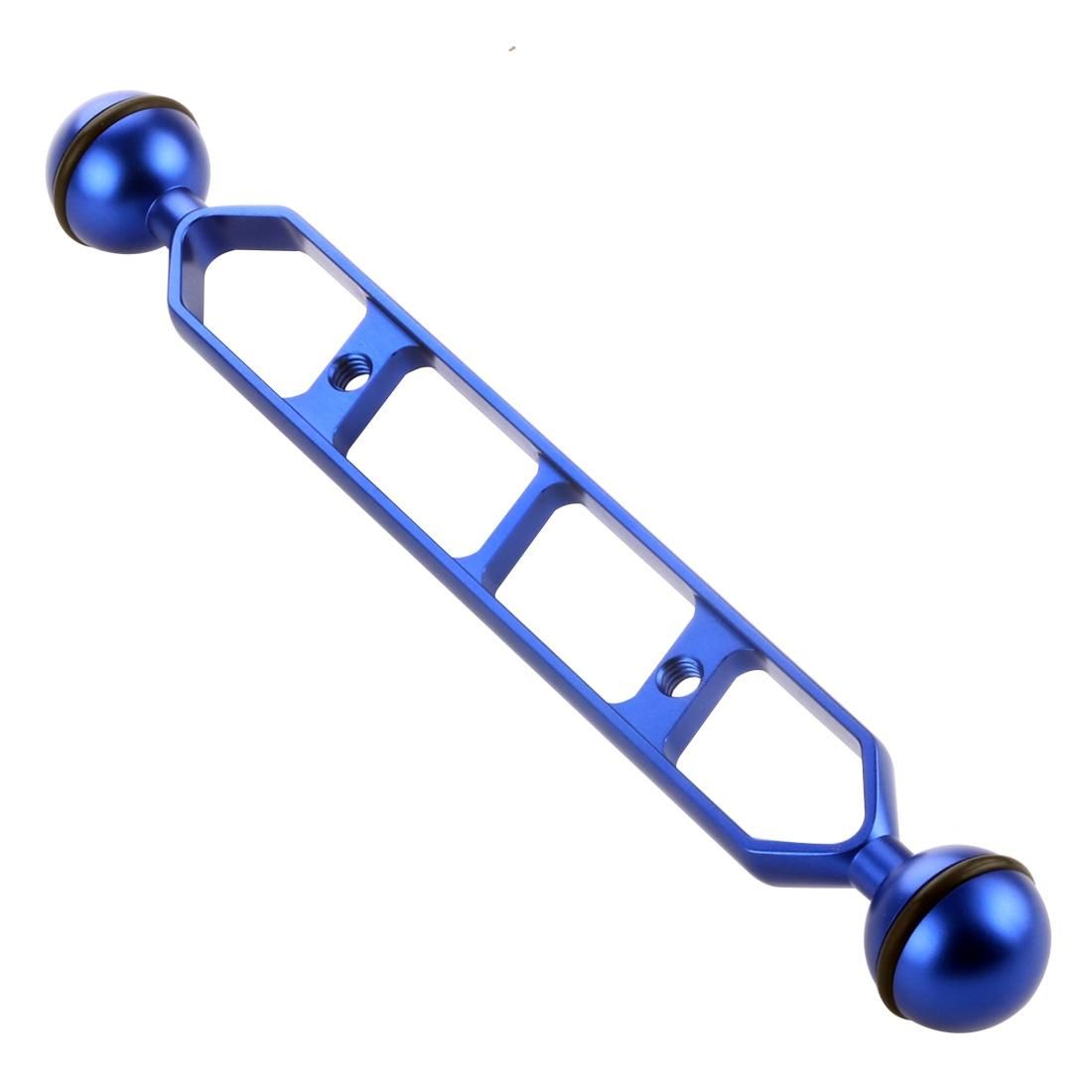 PULUZ 9.0 inch 22.9cm Aluminum Alloy Dual Balls Arm for Underwater Torch / Video Light (Blue)