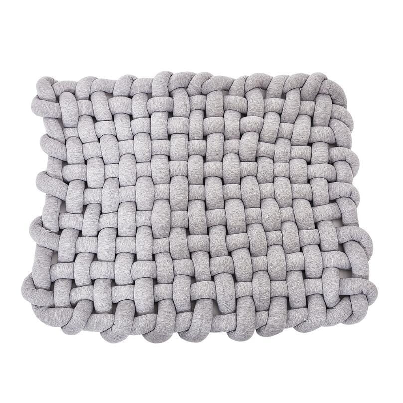 Hand-woven Home Decoration Twist Anti-skid Mat Shooting Props (Light Grey)