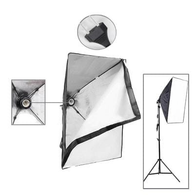 50x70cm Folding Easy Soft Box with E27 Bulb Socket, US Plug Adapter (Black)