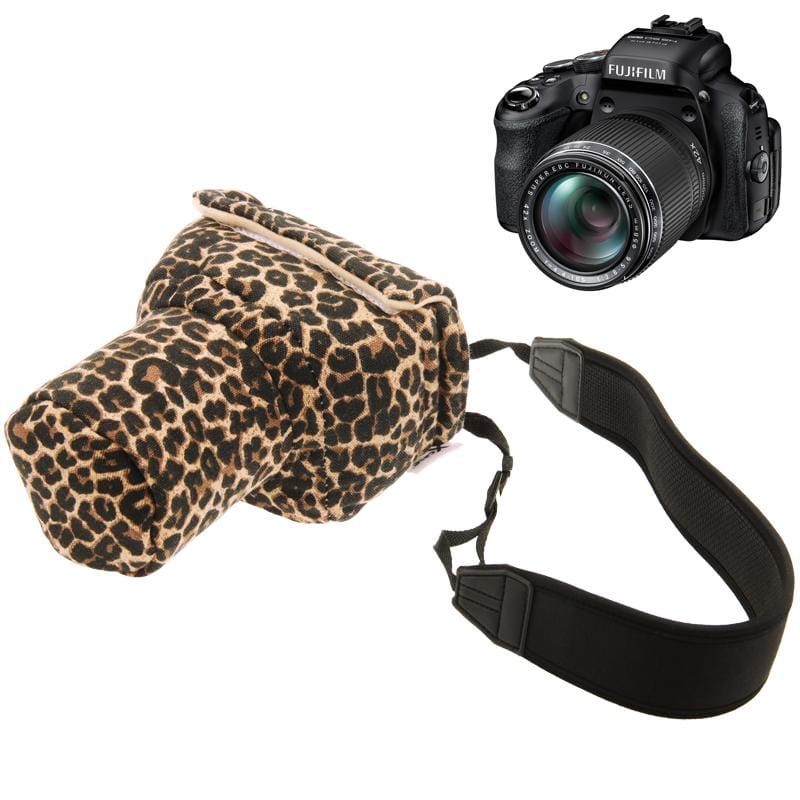 Leopard Print Professional Camera Bag, Lens Size: 18-55 (Black)