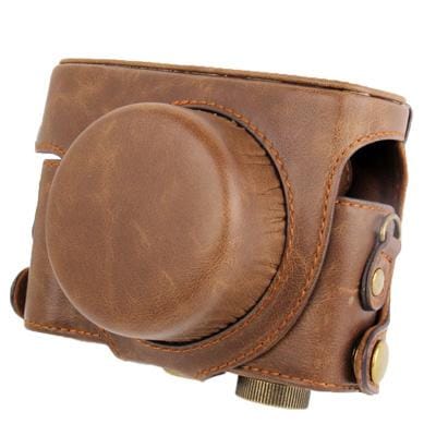 Leather Camera Case Bag for Panasonic LX7 (Coffee)