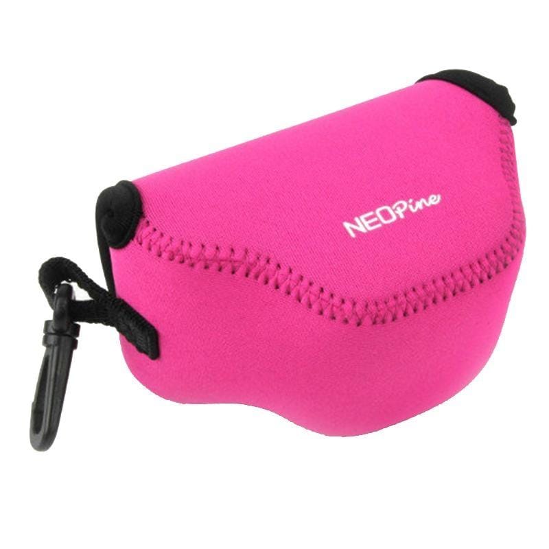 NEOpine Neoprene Shockproof Soft Case Bag with Hook for Nikon J4 Camera (Magenta)