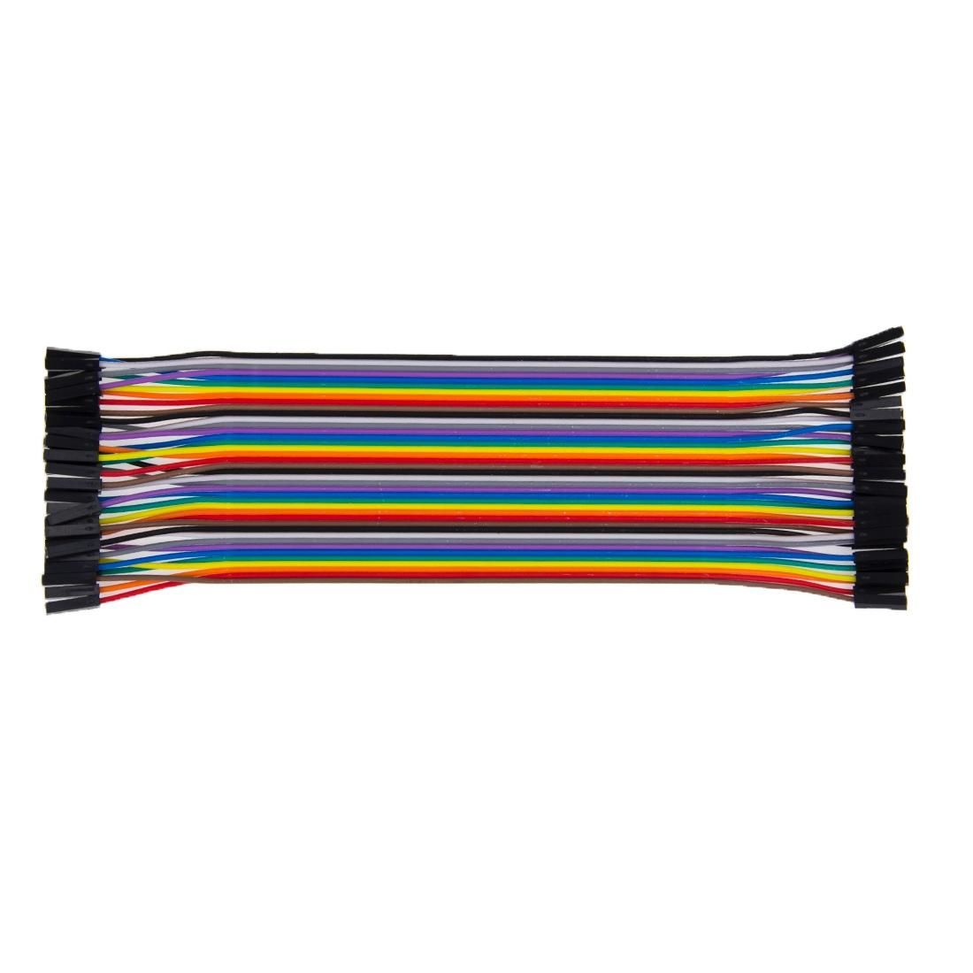 Multicolored  40 Pin Female to Female Breadboard Jumper Wires Ribbon Cable (Style1)