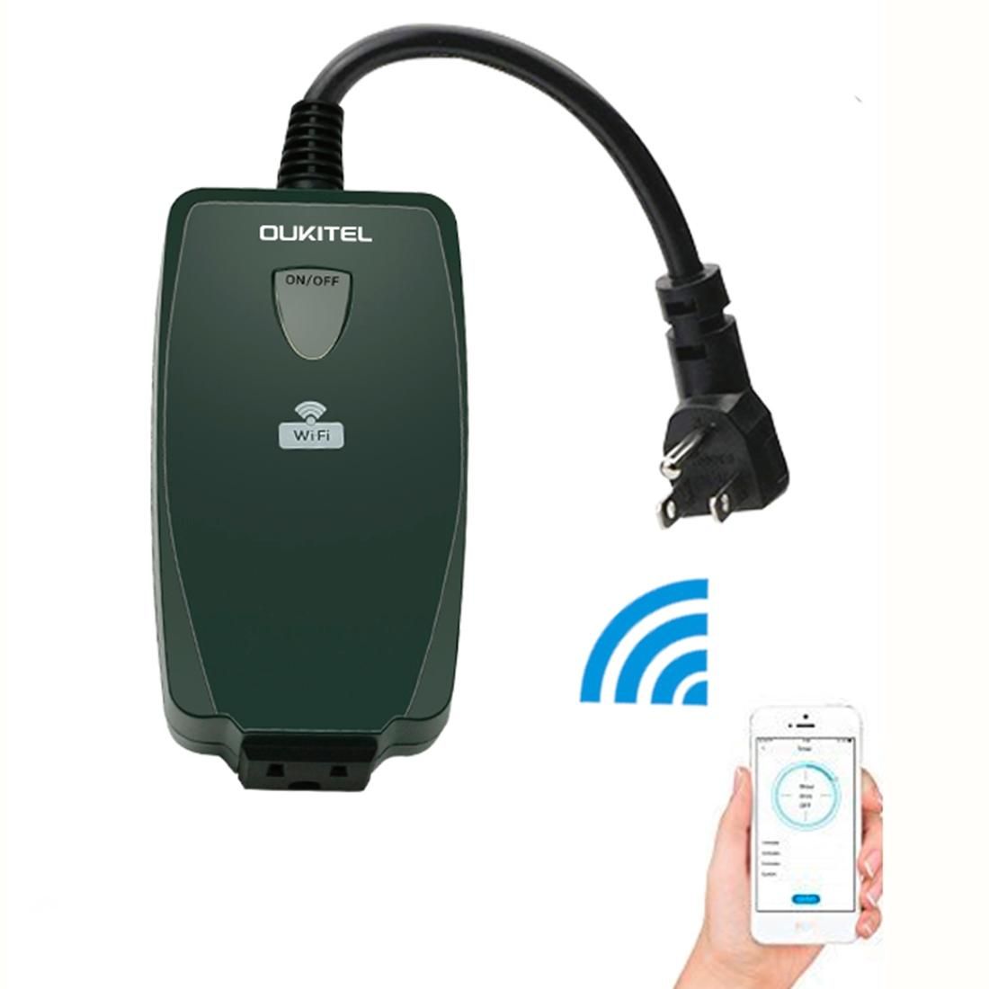 OUKITEL P3 1250W AC 90-250V 2.4GHz 802.11b / g / n Outdoor Waterproof Alexa Voice Control WIFI Smart Socket, US Plug
