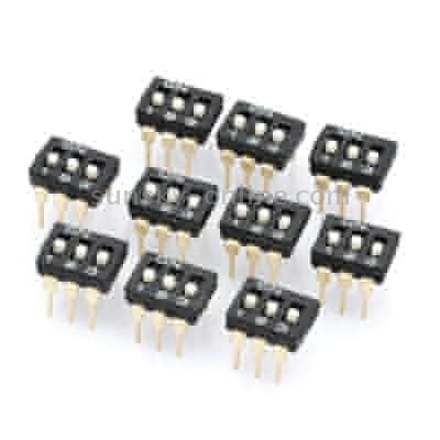 10 pcs 3 Position 6 Pin Dip Switch