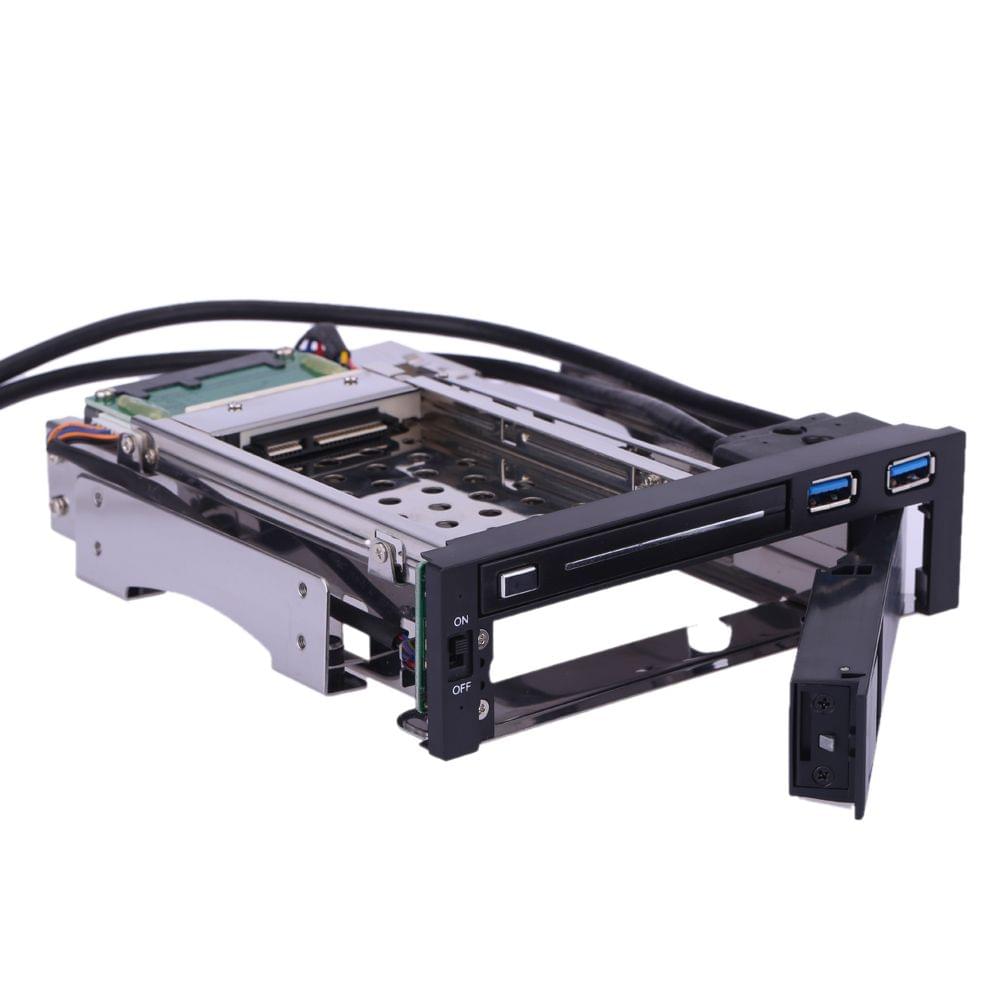 Dual Bay 3.5" + 2.5" Inch SATA III Hard Drive HDD & SSD Tray