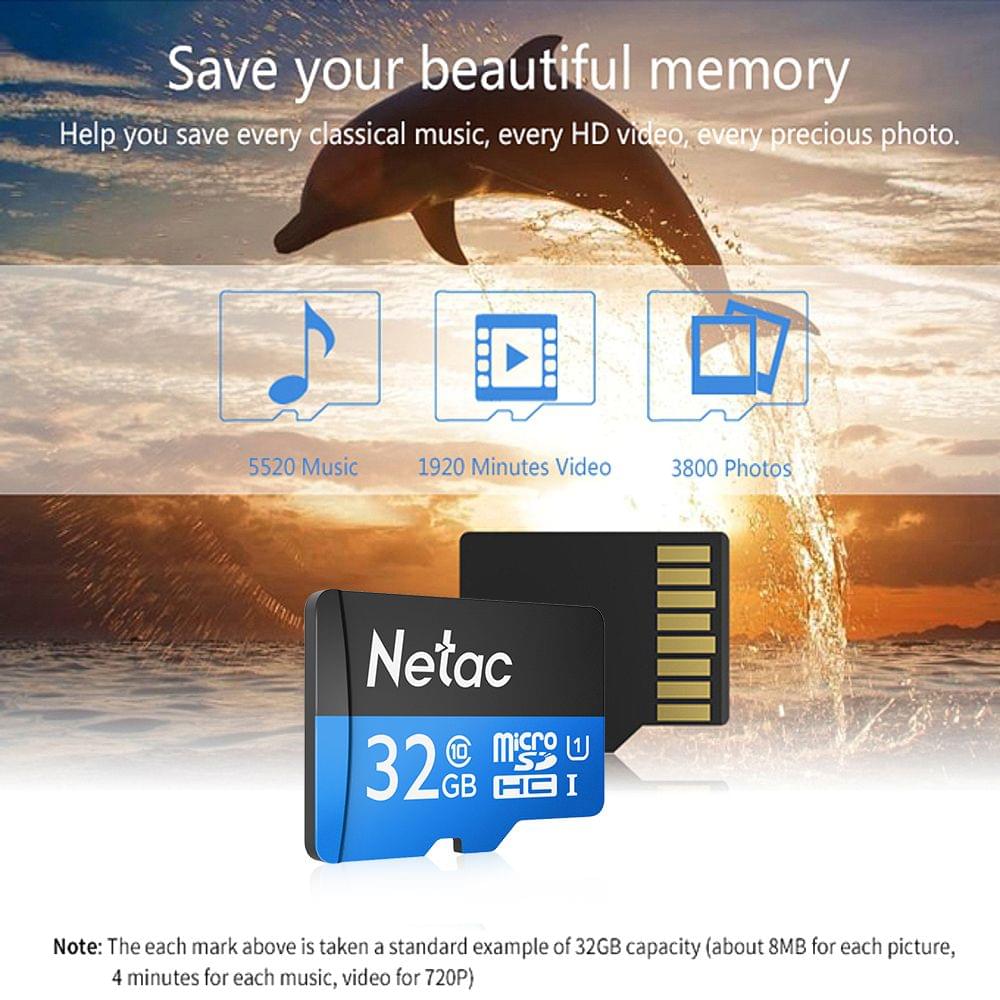 Netac P500 Class 10 32G Micro SDHC TF Flash Memory Card Data - 32GB