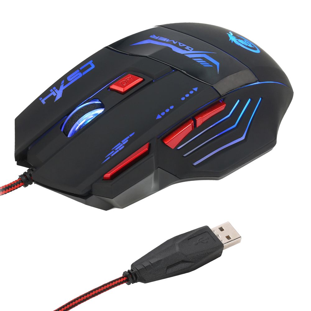 HXSJ H100 Gaming Mouse USB Wired Optical Game Mouse 5500 DPI