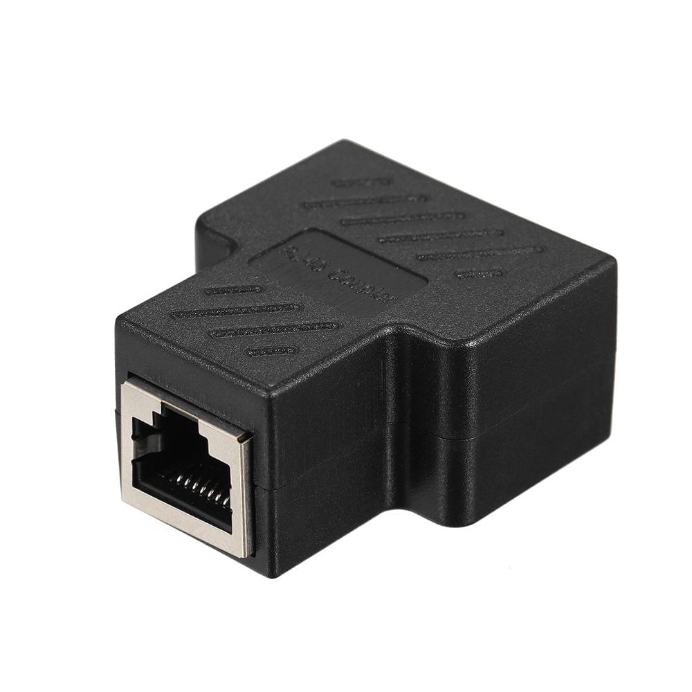 RJ45 Splitter Adapter Connector 1 to 2 Female Ports for CAT