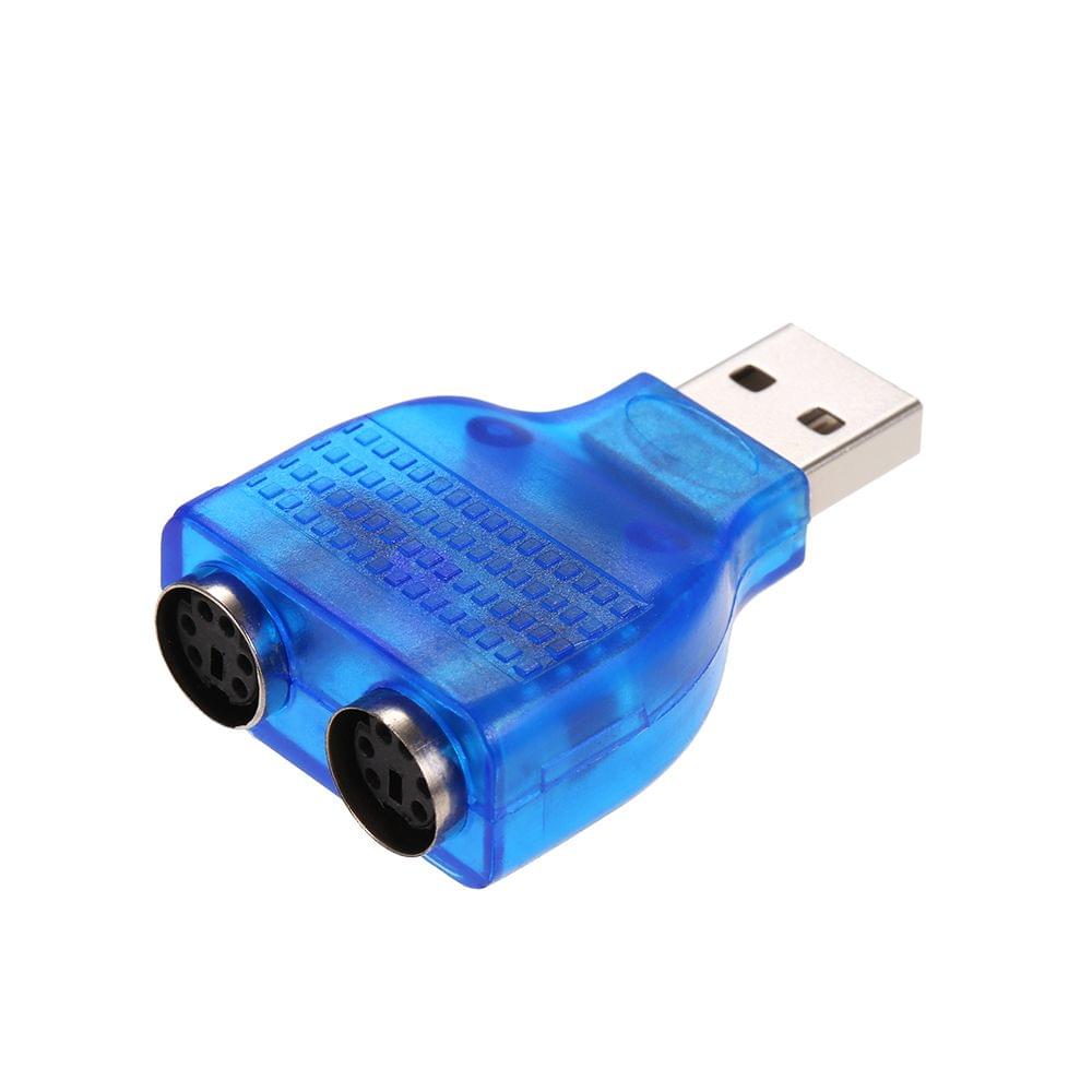 USB to Dual PS/2 Adapter USB A Male to PS2 Female Converter