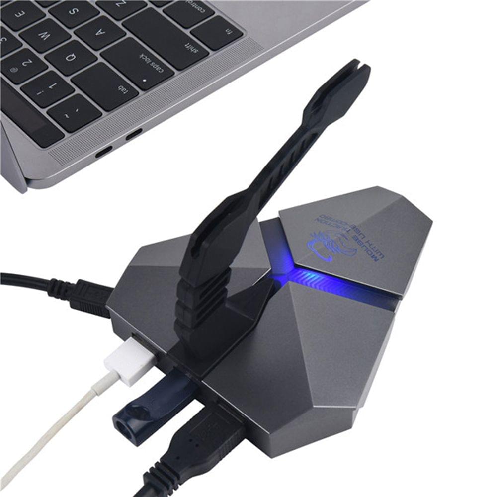 High Speed 3-Port USB 2.0 Data Gaming HUB with Mouse Bungee