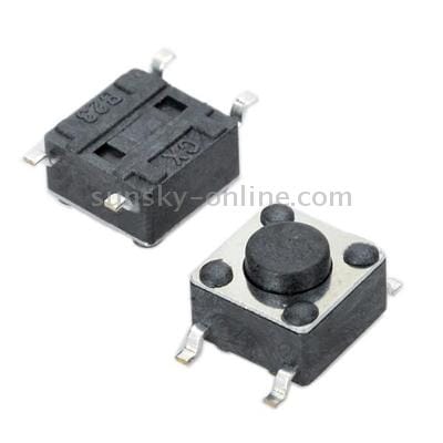 100 pcs PA66 DC 12V 50mA Tact Switch, Size: 6 x 6 x 4.3mm