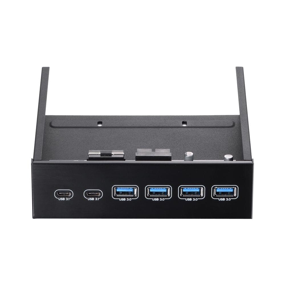 5.25" Front Bay USB HUB 2-Port USB 3.1 & 4-Port USB 3.0 High
