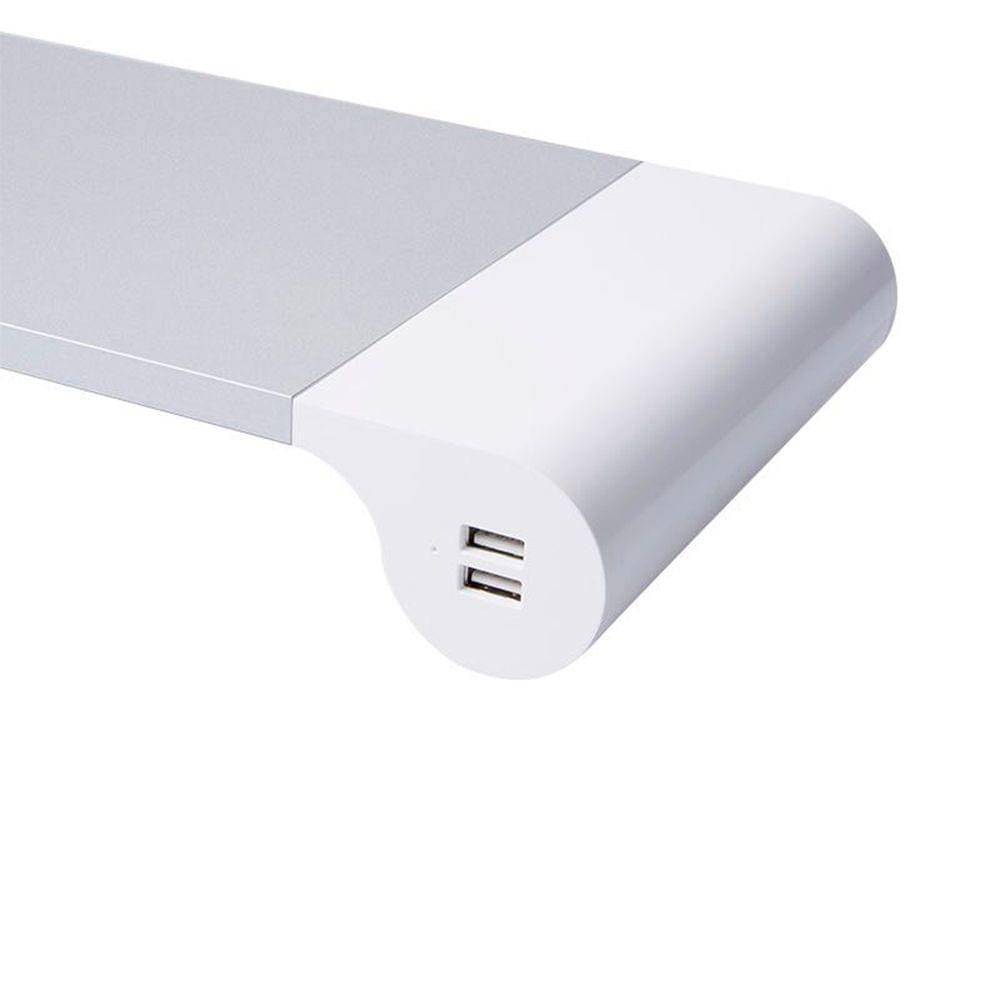 Aluminum Space Bar Laptop Computer Monitor Stand Holder Desk - EU Plug