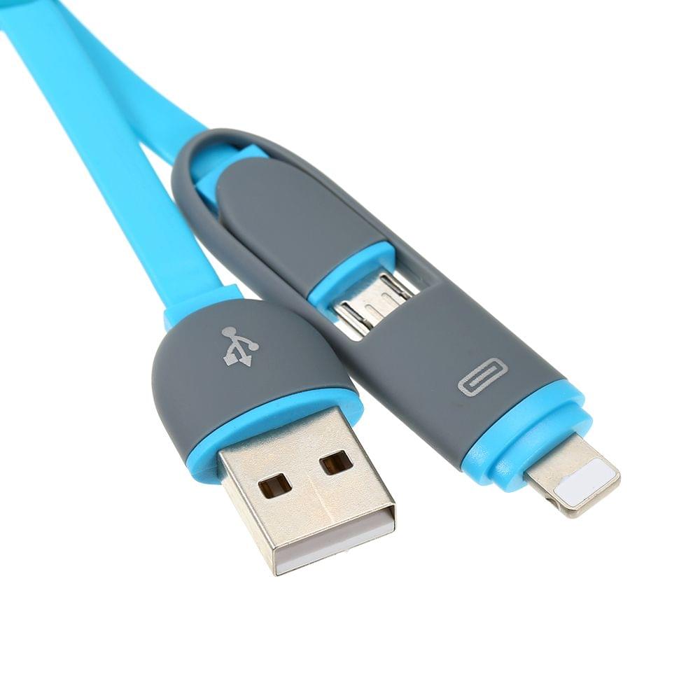 USB Charging Cable 2 in 1 Charging Cable Micro USB Lightning